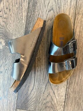 Birkenstock Women's Arizona Dual Strap Silver